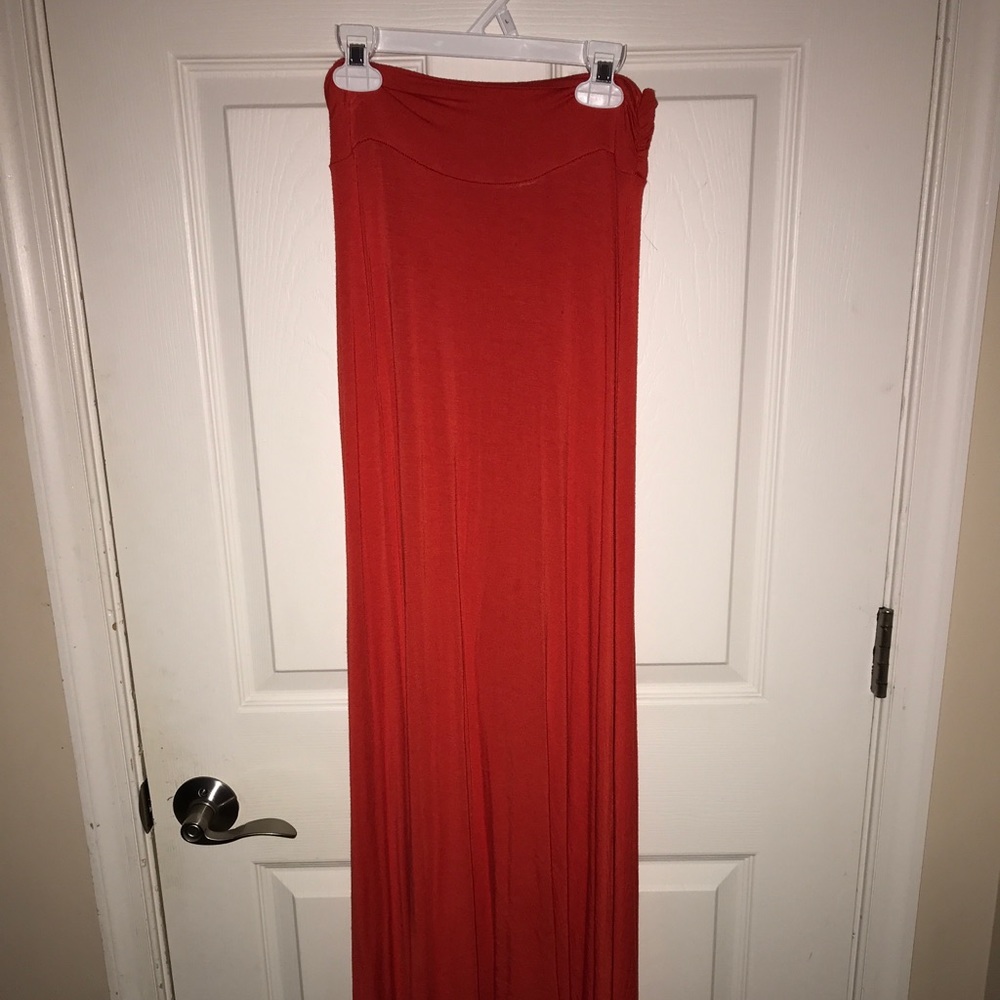 Orange maxi skirt